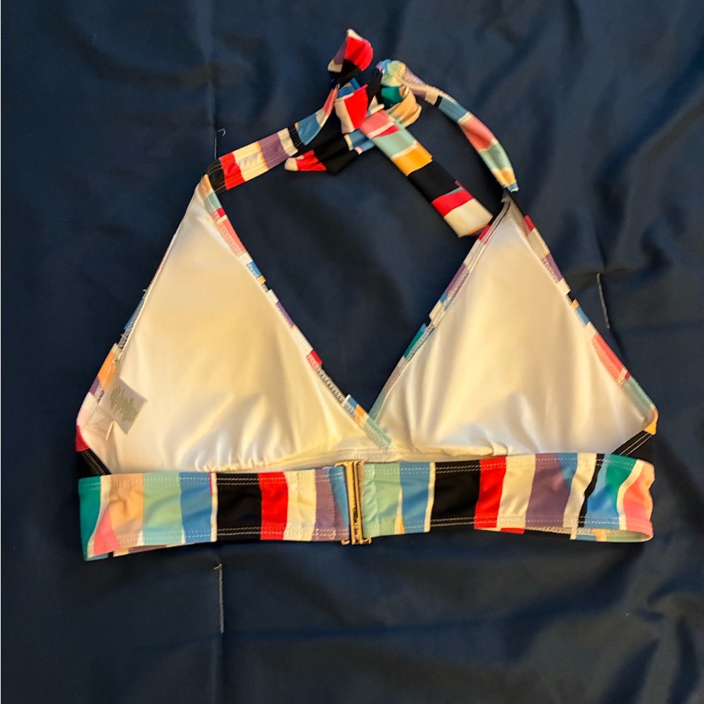 Anne Cole Multicolor Striped Halter Bikini Top - Picture 4 of 10